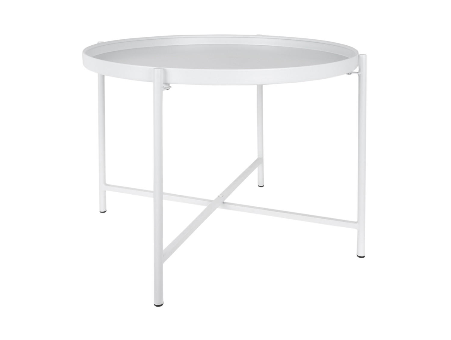 BEISTELLTISCH Meseta Weiß 50/50/38.5 cm - Weiß, Metall (50/50/38.5cm) - Leitmotiv