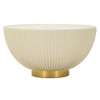 COUCHTISCH Elge, cremefarben, goldfarben und weiß, Eisen, Keramik und Polyester, 71 x 71 x 38 cm - Goldfarben/Creme, Keramik/Textil (71/71/38cm) - Mauro Ferretti