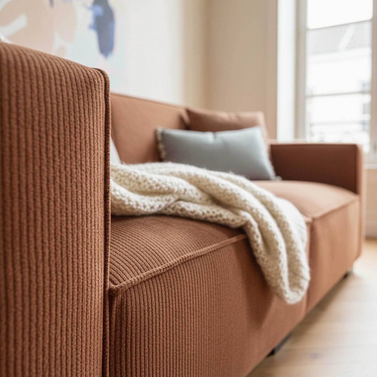 SOFA 2-Stizer, Terrakotta - Rot/Braun, Textil (180/76/90cm) - Oviala