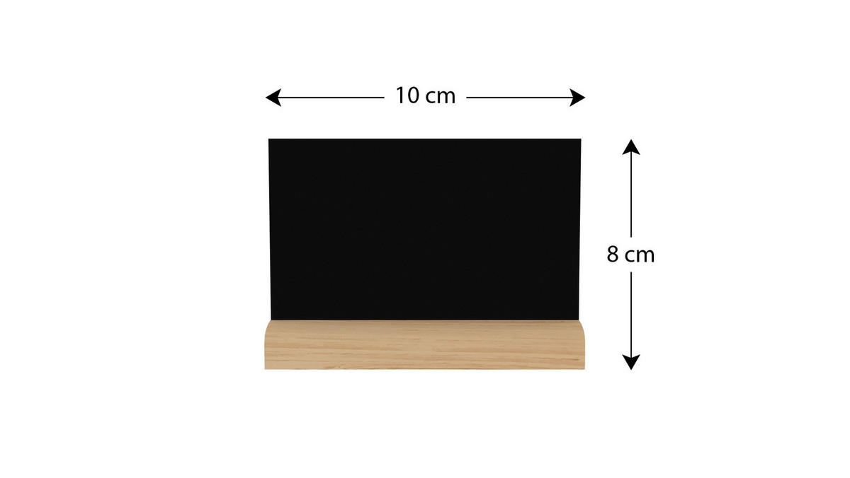 MINI doppelseitige Kleine Tafeln 10 Stück Set mit Staffelei, MINI, Kreidetafel - Schwarz, Holz (10/8/2cm) - ALLboards