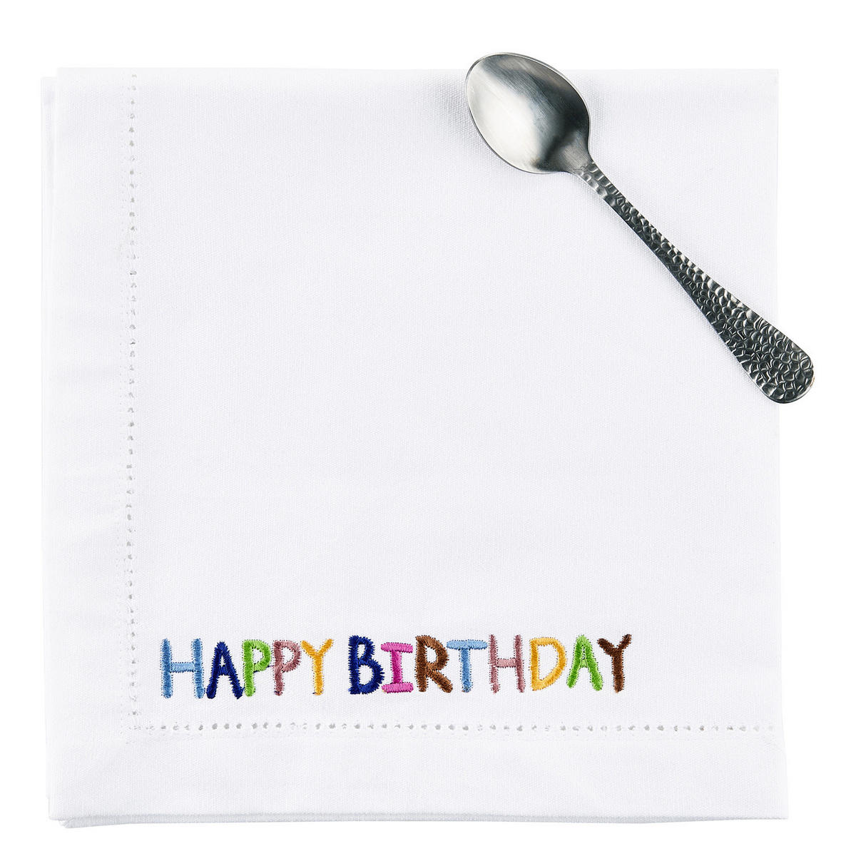 SERVIETTE (10er-Set) Happy Birthday - Weiß, Textil (45/45cm) - Butlers