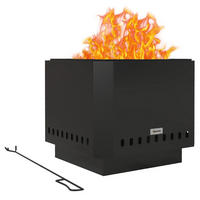 FEUERSCHALE, Metall, Schwarz - Schwarz, Metall (48/41/48cm) - Outsunny