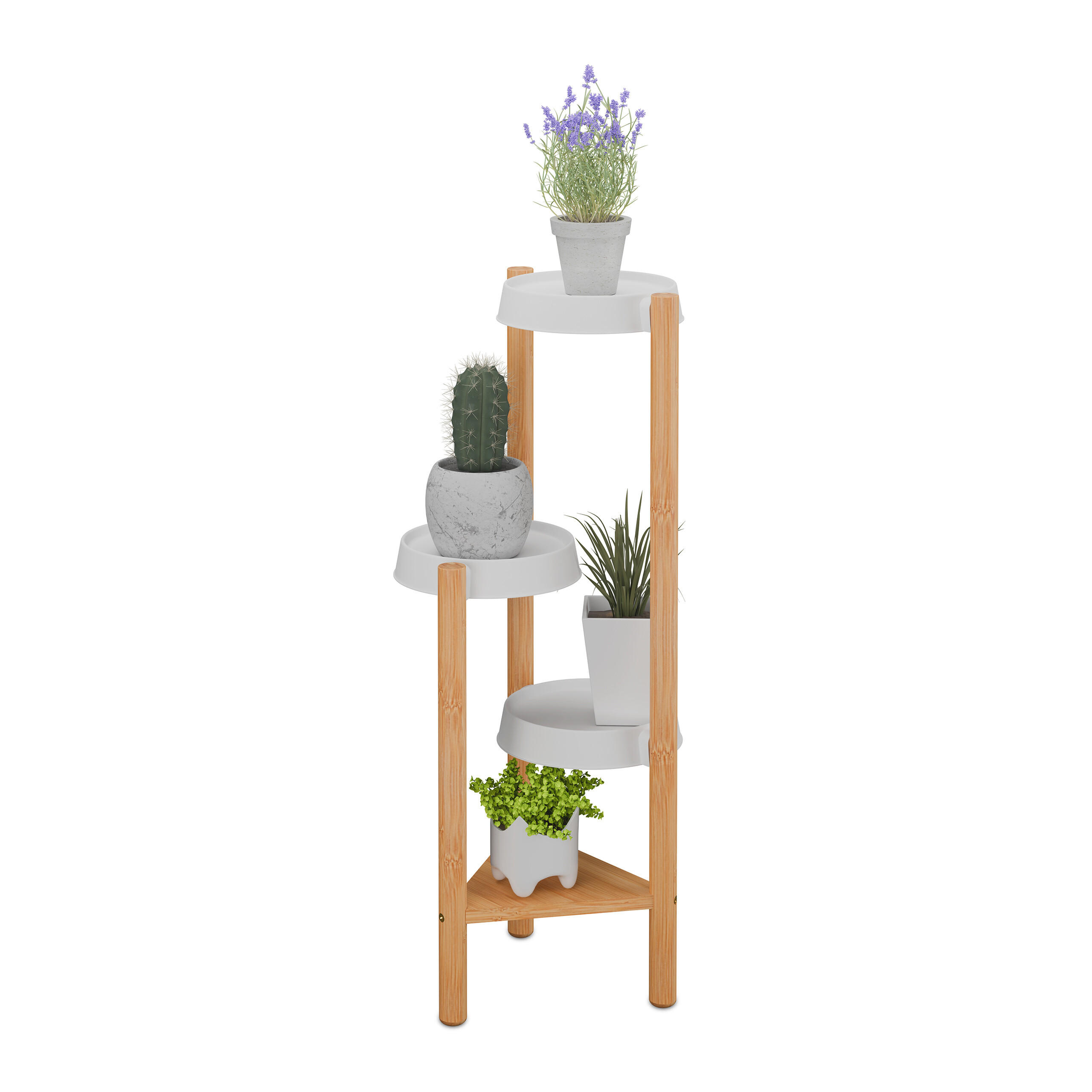 PFLANZENSTÄNDER - Multicolor, Holz/Kunststoff (34/28/78cm) - Relaxdays