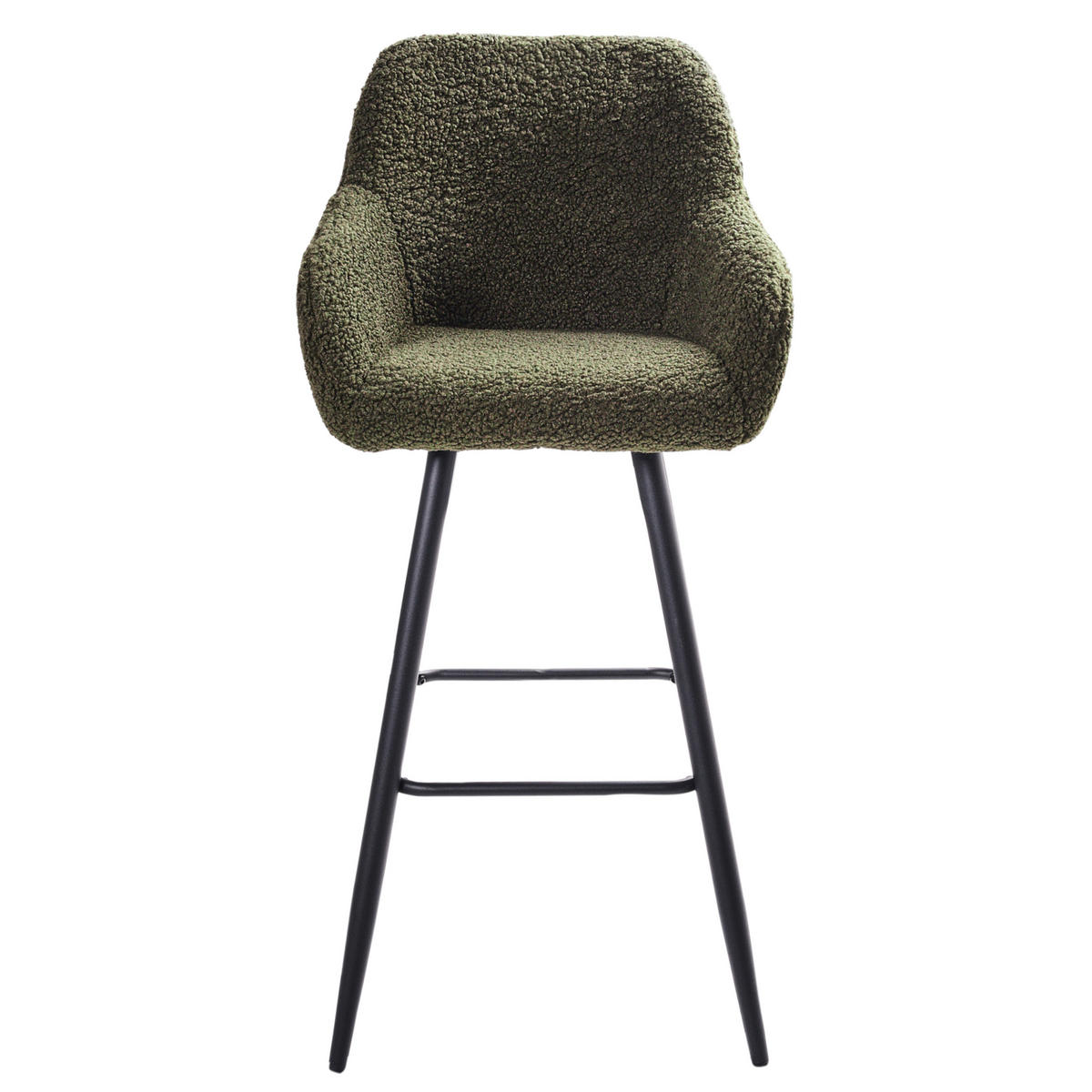 BARSTÜHLEN 2er-Set Dunkelgrün Casmalia - Dunkelgrün/Schwarz, Textil (50/103/54cm) - Beliani