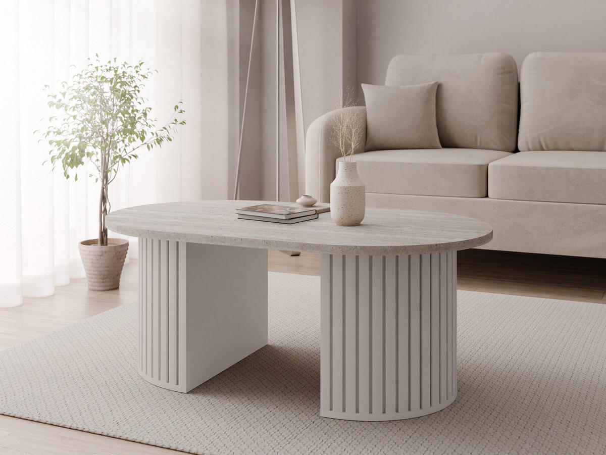 COUCHTISCH Wotkon - Sandfarben/Taupe, Holzwerkstoff (65/110/43cm) - MIRJAN24