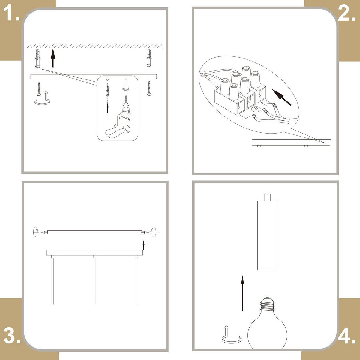 KRONLEUCHTER Sonnlichtar 46.0/139.69/42.0 cm - Schwarz, Metall (42/46/139.69cm) - ZMH