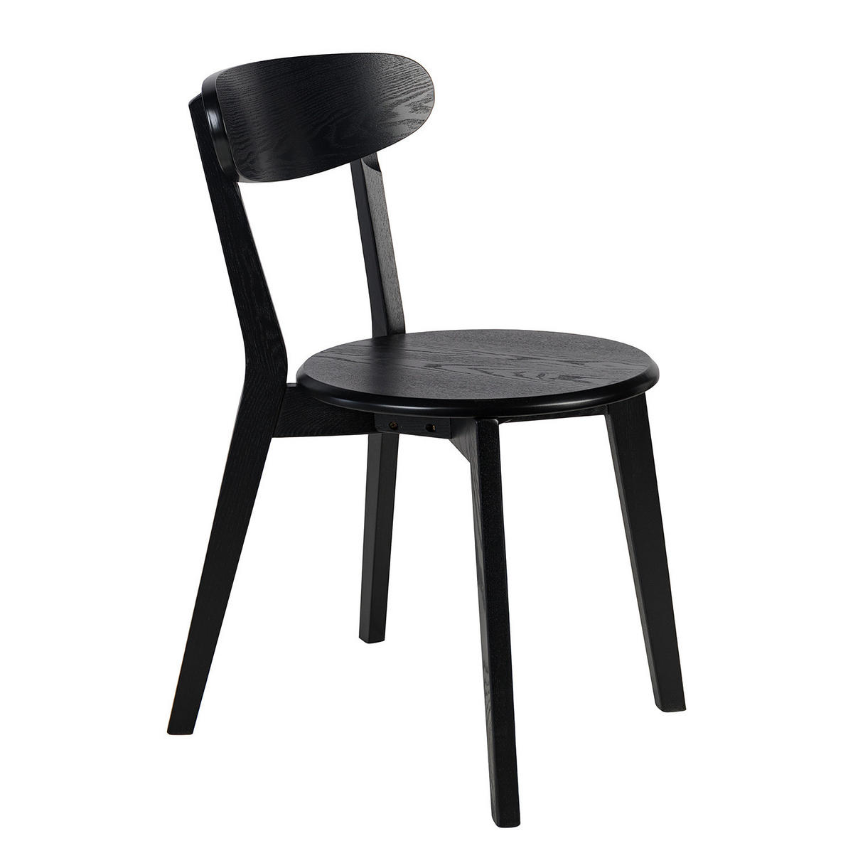 ESSZIMMERSTUHL (2er-Set) - Esche teilmassiv - Esche Schwarz - Schwarz, Holz/Holzwerkstoff (48/78/52cm) - home24