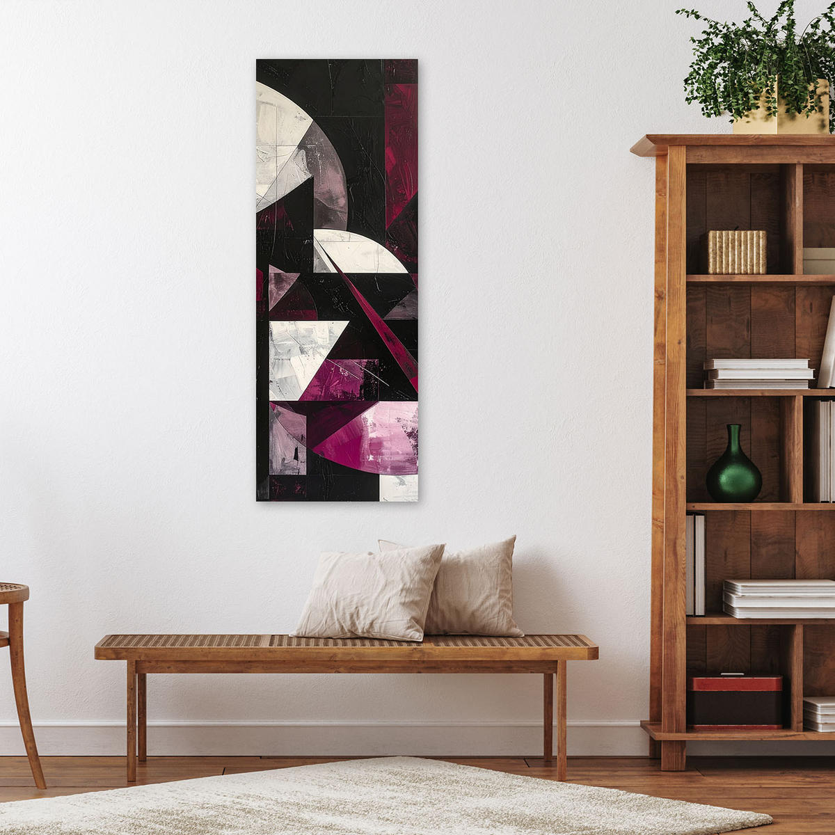 LEINWANDBILD 3D und geometrisch 40x120cm - Rot, Textil (40/120cm) - Feeby