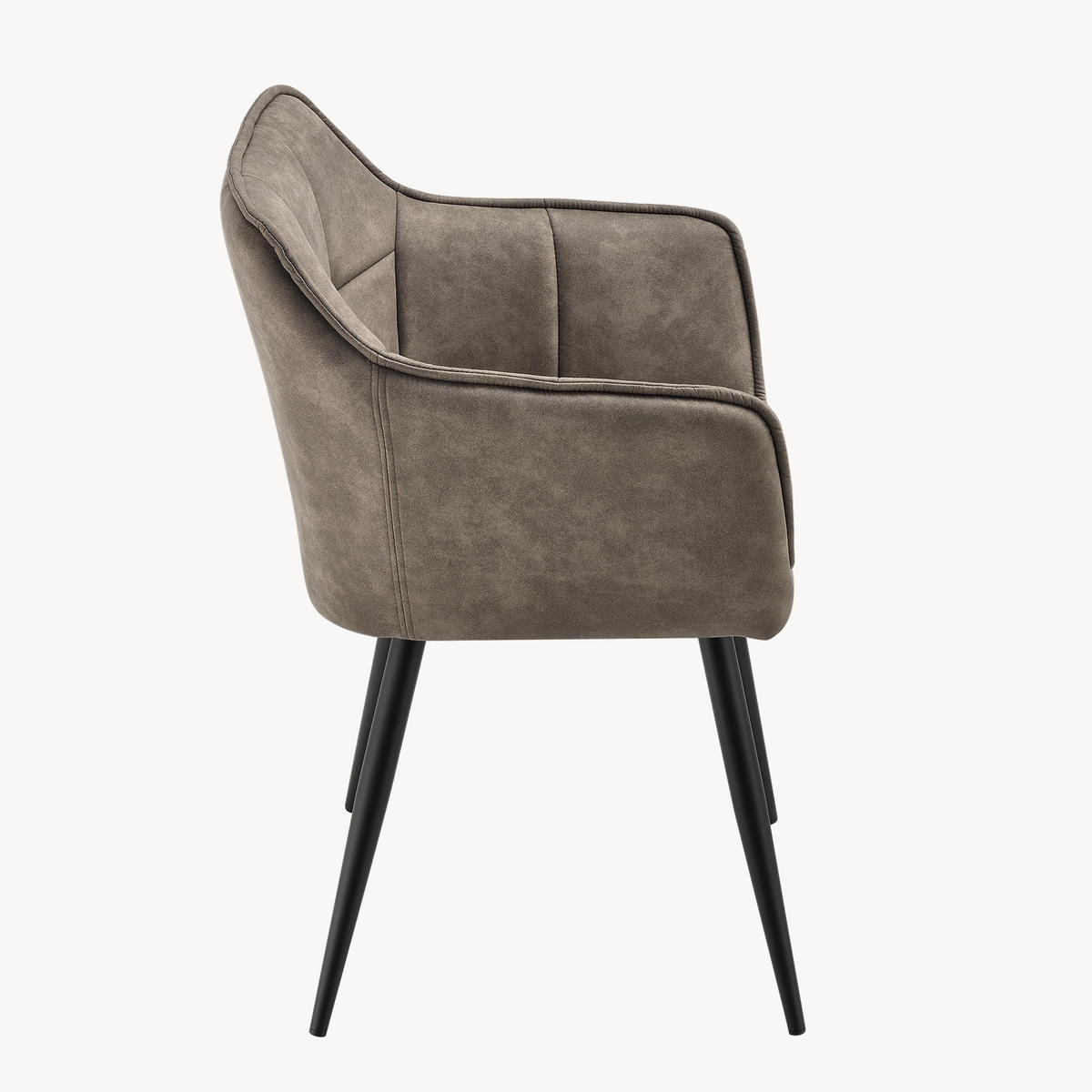 ARMLEHNSTUHL Birmingham - Taupe/Schwarz, Textil/Metall (60/82/59cm) - [en.casa]
