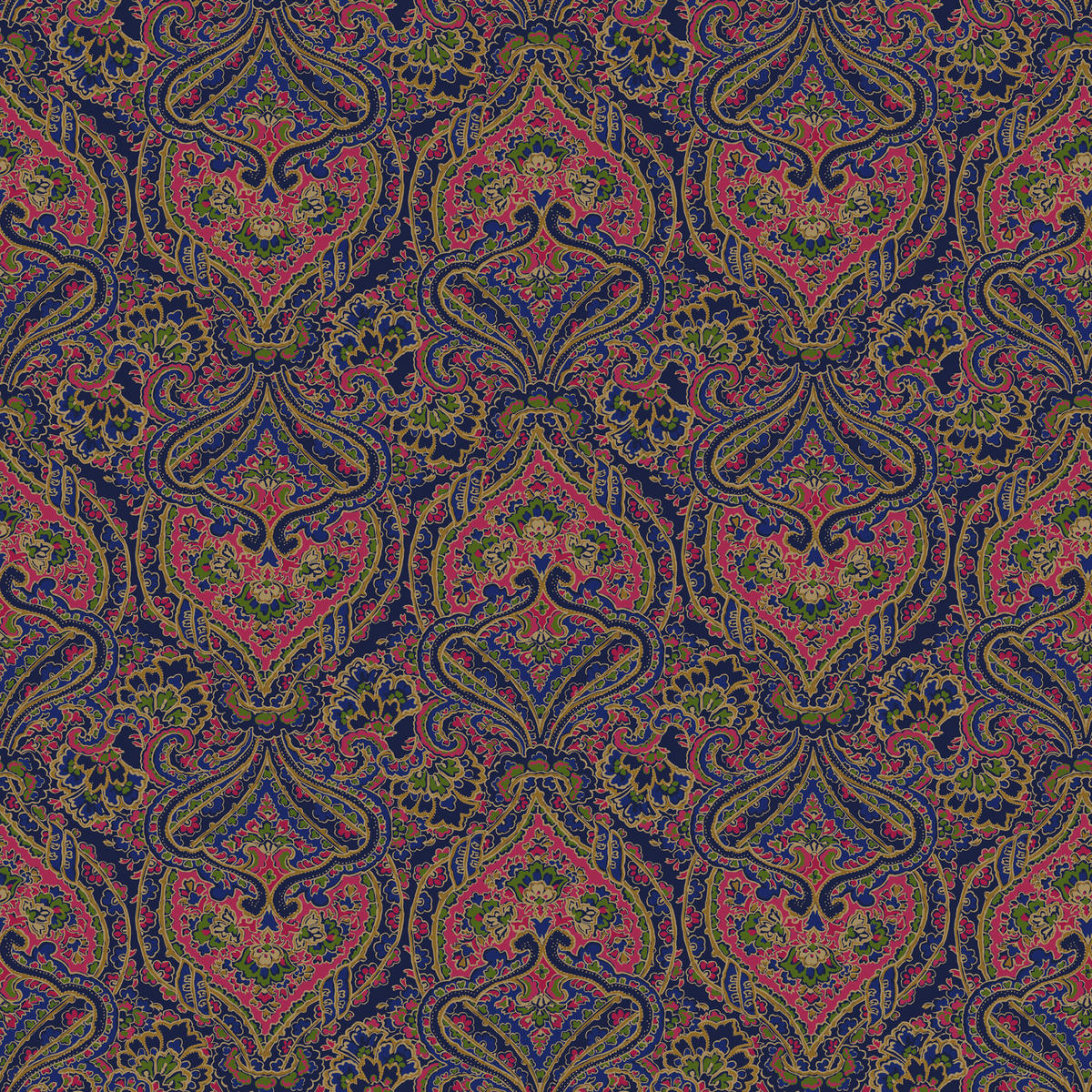 VLIESTAPETE opulentes Paisley-Muster 1000x52cm - Blau/Multicolor, Papier/Kunststoff (52/1000cm) - Joules