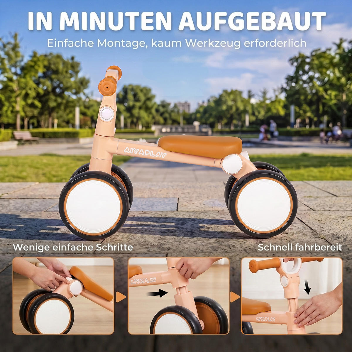 KINDERLAUFRAD Aluminiumlegierung EVA Rosa - Rosa, Metall (57/28.5/40cm) - AIYAPLAY