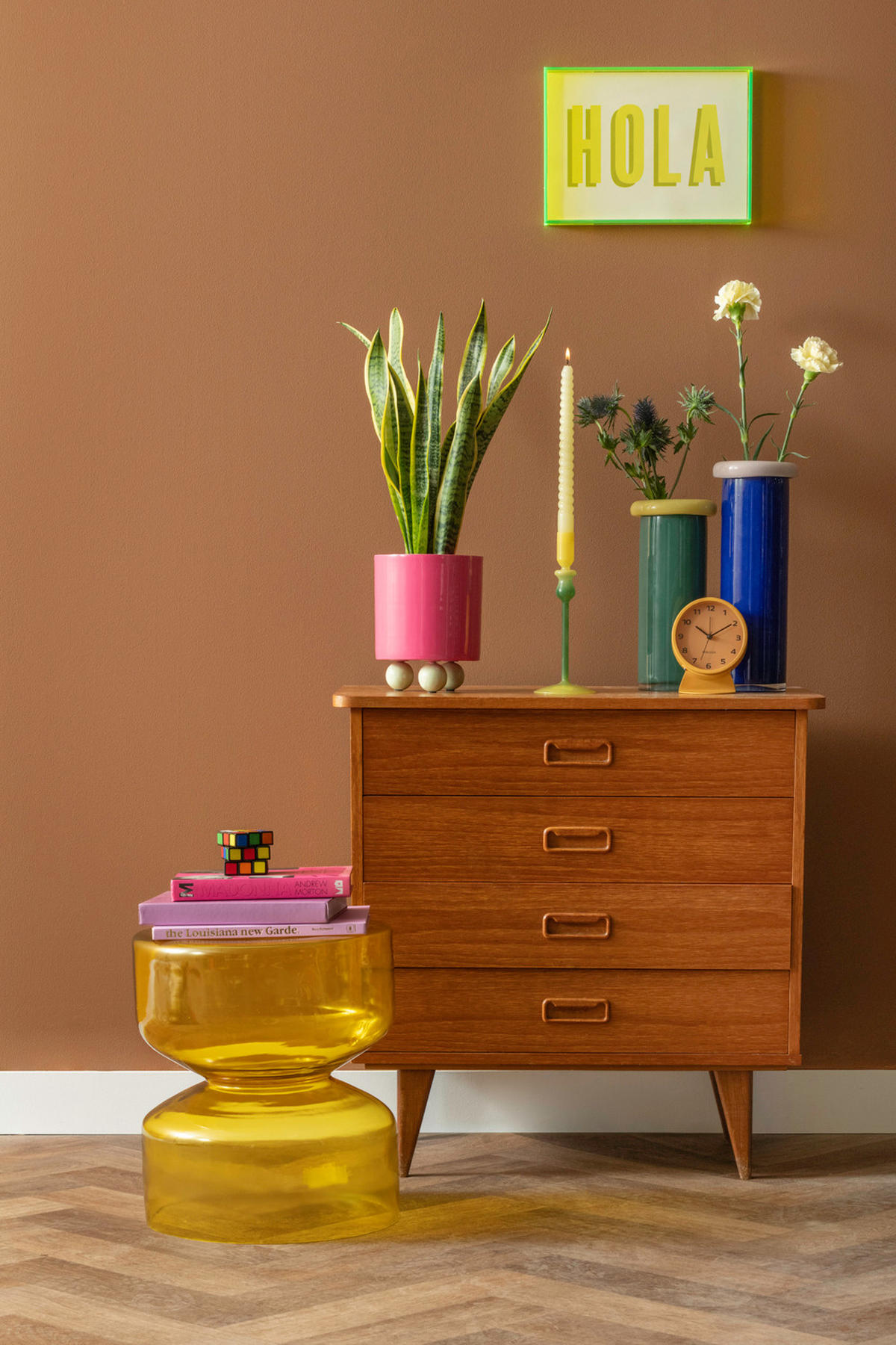 KERZENHALTER Duo Colores Gelb 9.3/9.3/23 cm - Gelb, Glas (9.3/23/9.3cm) - Present Time