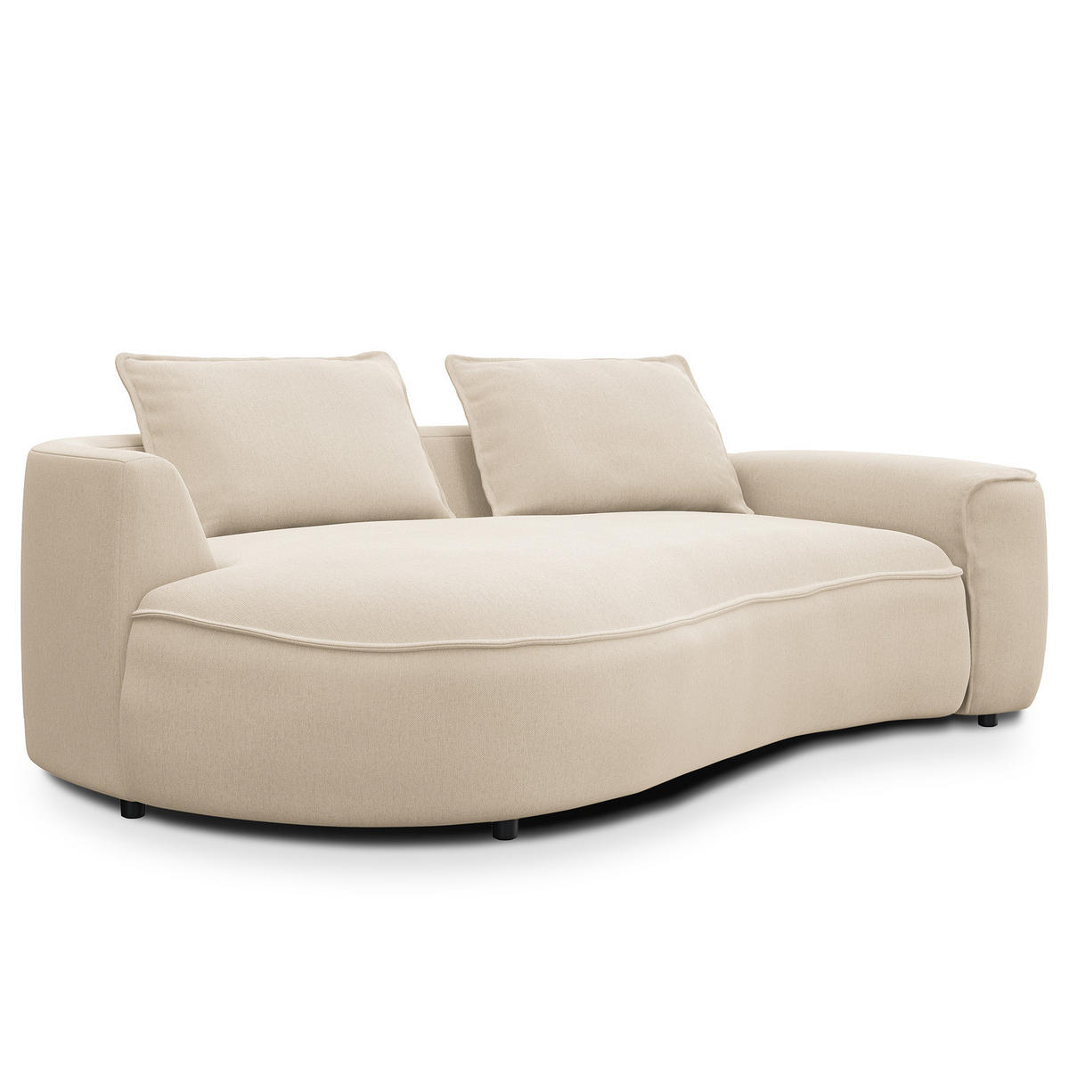 2,5-SITZER SOFA - Beige, Textil (217/82/156cm) - home24
