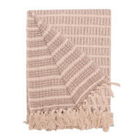 DECKE Linien 130x180 cm, 100% Baumwolle, Natur - Naturfarben, Textil (130/180cm) - Au Maison