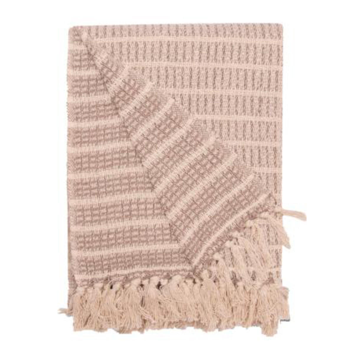 DECKE Linien 130x180 cm, 100% Baumwolle, Natur - Naturfarben, Textil (130/180cm) - Au Maison