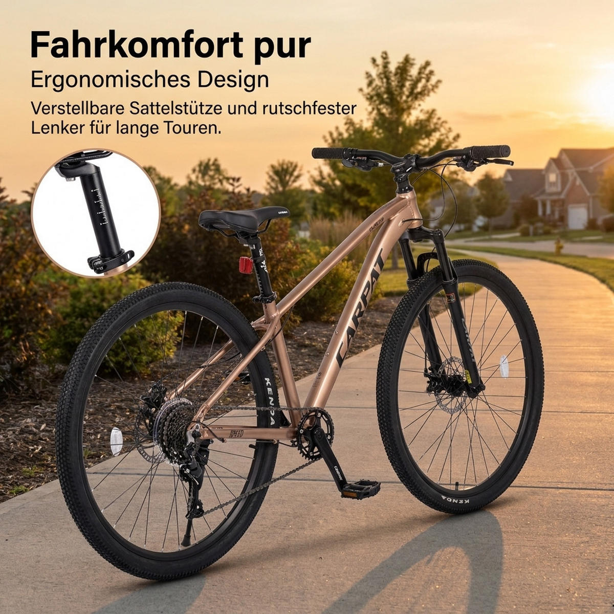 MOUNTAINBIKE 26 Zoll Braun – Hydraulische Scheibenbremsen – 1x9 Gangschaltung – Aluminiumlegierung - Braun, Metall (20cm) - Oxeza