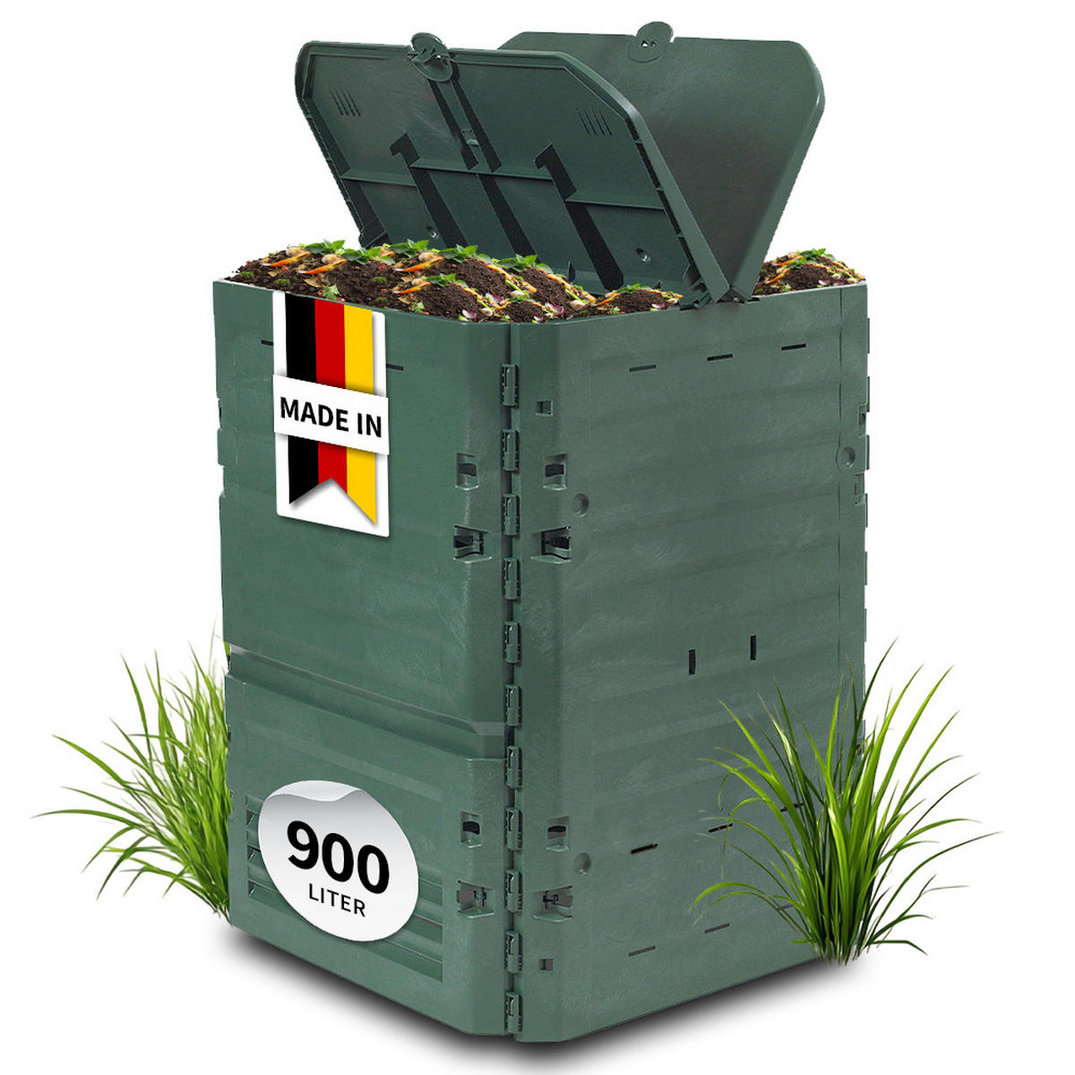 KOMPOSTER 900 L, grün - Grün, Kunststoff (100/100/100cm) - GARANTIA