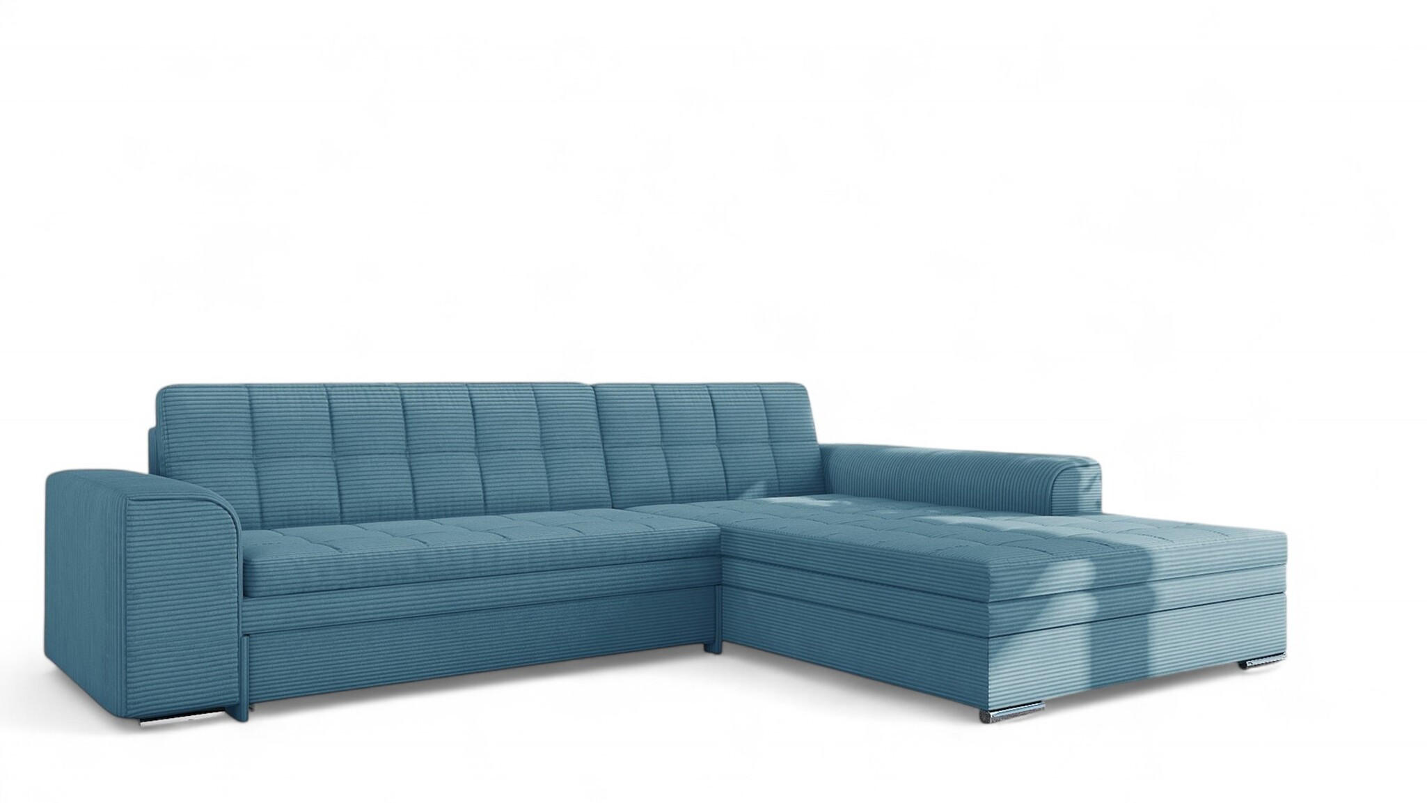ECKSOFA Lusaka Mit Schlaffunktion - Hellblau, Holzwerkstoff/Textil (198/292cm) - Fun Möbel