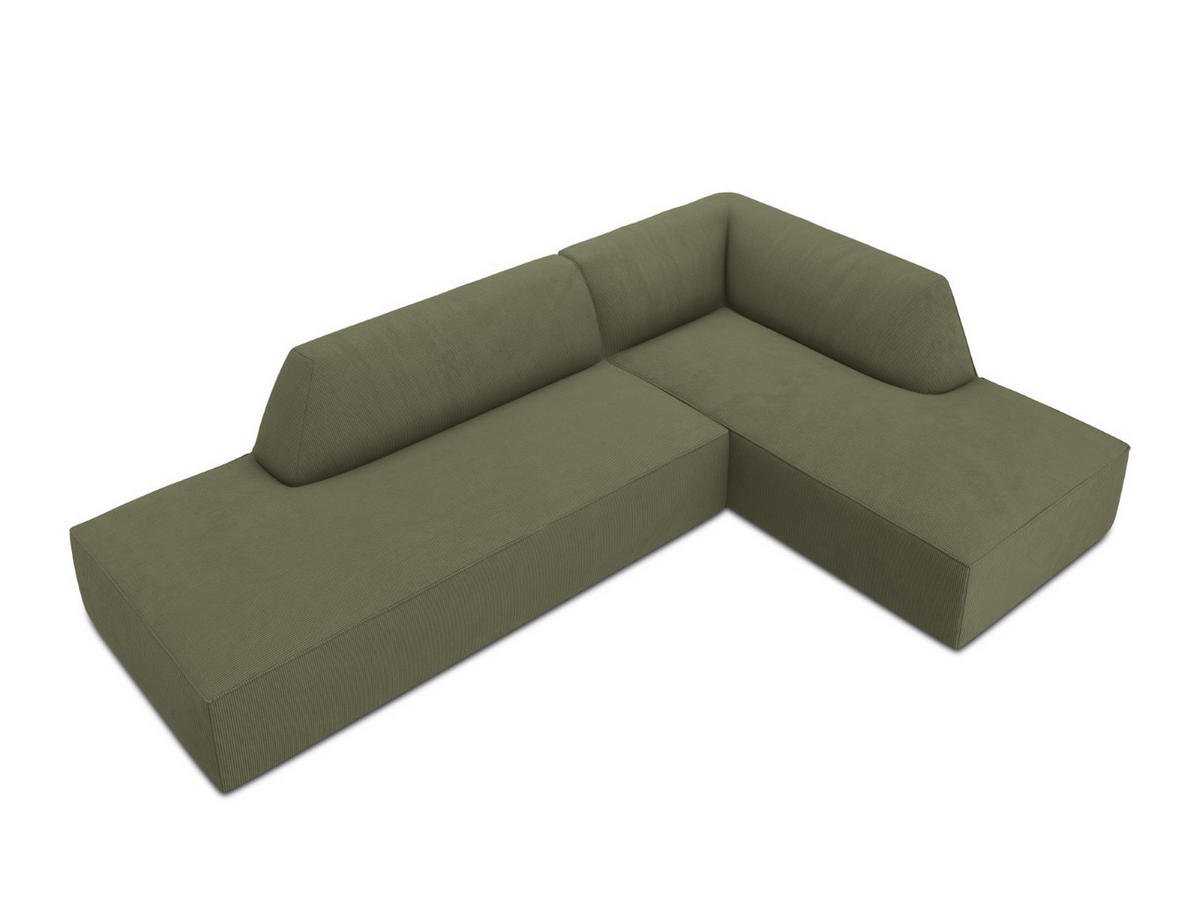ECKSOFA rechts Ruby aus Cord grün 4 Sitzplätze - Grün, Textil (180/273cm) - Micadoni