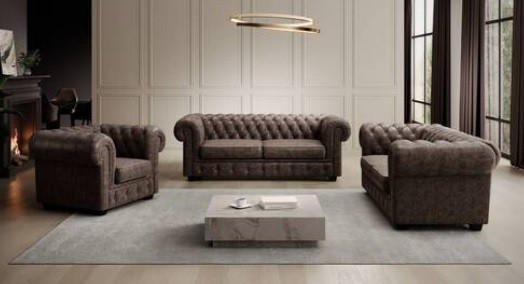 2X POHOVKA + KŘESLO CHESTERFIELD