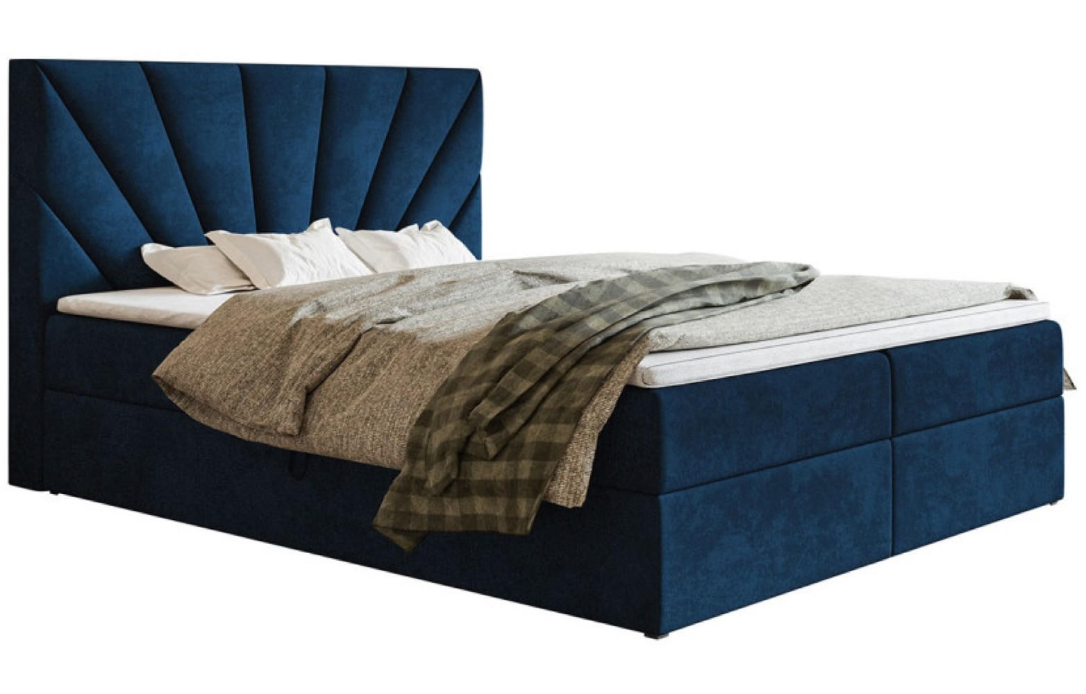 BETT Blau FOX 6 Kontinentalbett 120x200 cm - Blau/Schwarz, Textil (120/200cm) - Sepro Meble