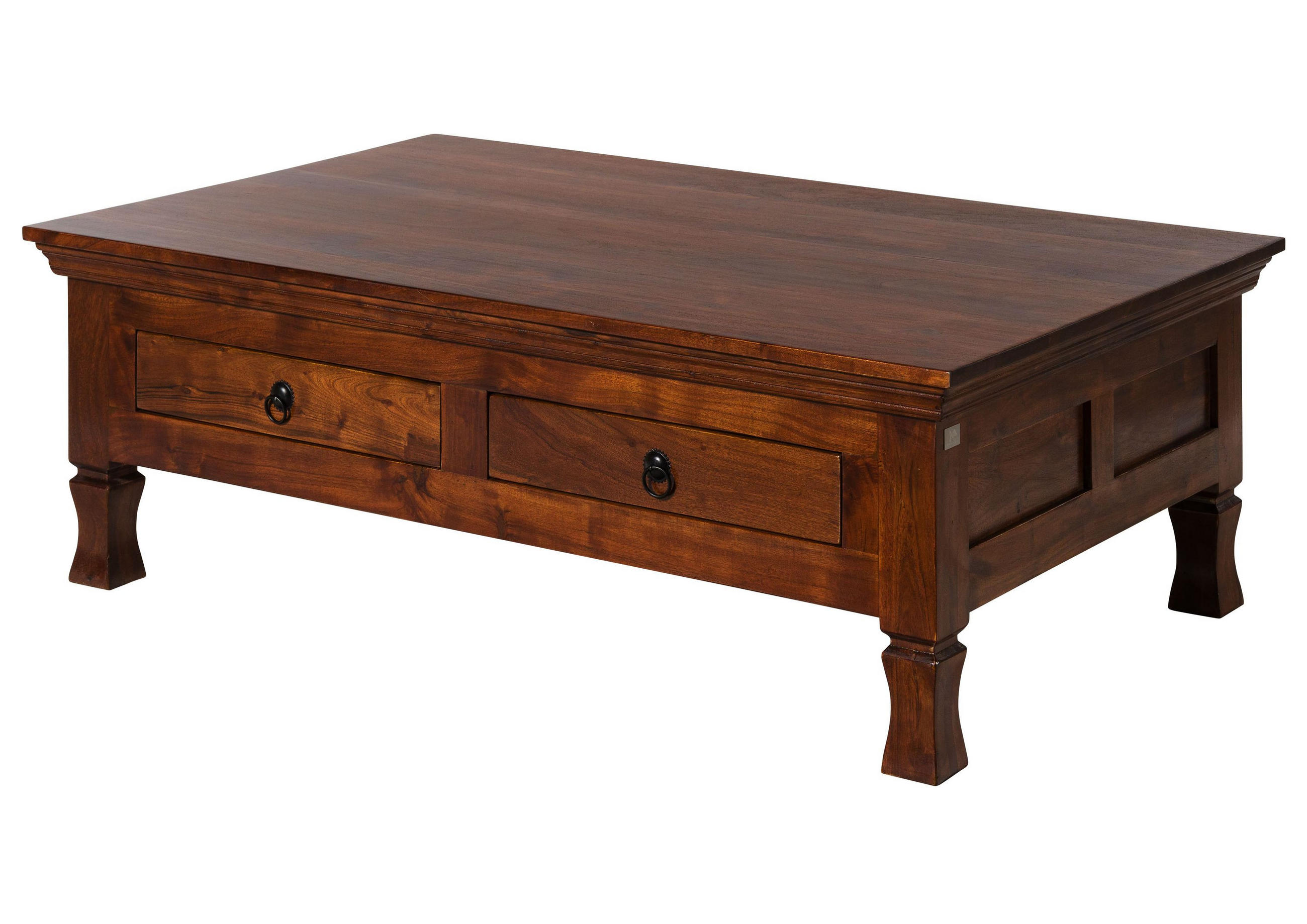COUCHTISCH Akazie 120x75x40 nougat lackiert OXFORD #445 - Dunkelbraun, Holz (120/75/40cm) - Massivmoebel24