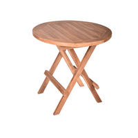 GARTENTISCH Nelle rund Garten - Teakfarben, Holz (50/50/51cm) - DELUKE