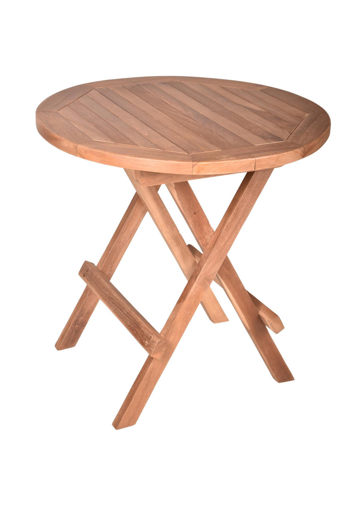 GARTENTISCH Nelle rund Garten - Teakfarben, Holz (50/50/51cm) - DELUKE