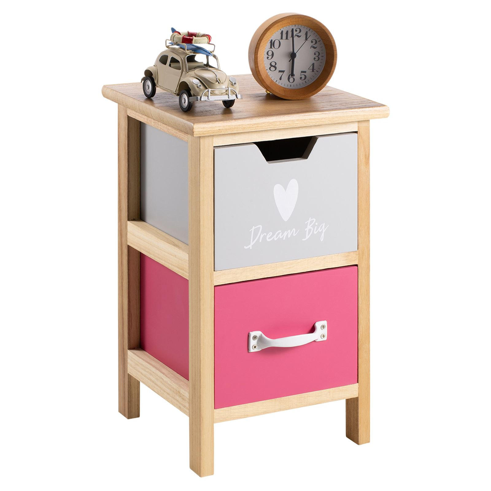 CARO-Möbel Kommode Natur, Rosa 25x42x25 cm