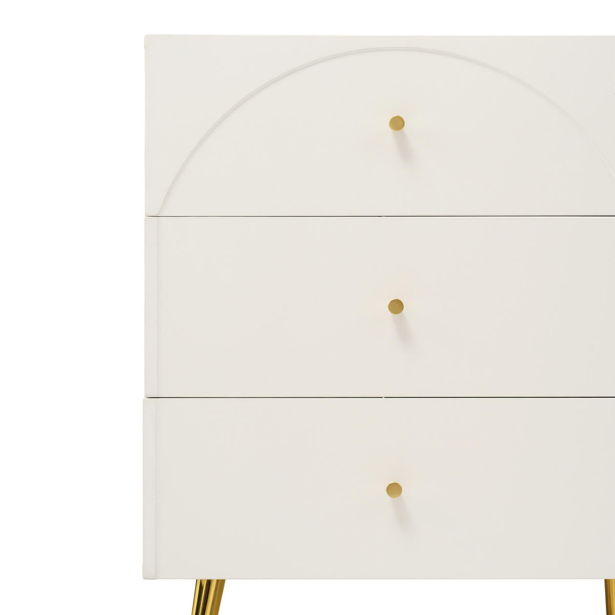 KOMMODE aus Spanplatte und Metall 120x40x85 cm Creme-Weiß mit 6 Schubladen - Weiß, Holzwerkstoff (40/85/120cm) - IVMEU