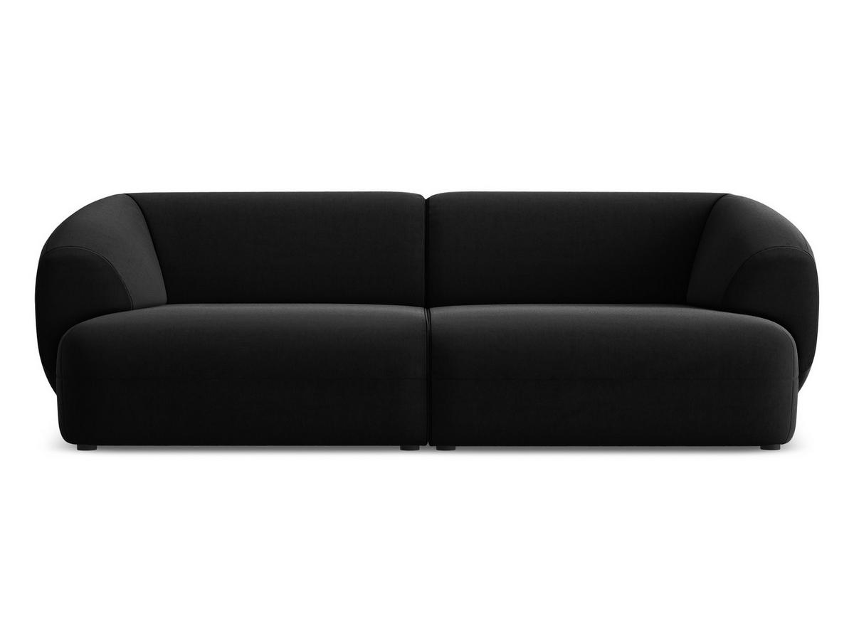 4-SITZER-SOFA Samt Stoff Schwarz - Schwarz, Kunststoff/Textil (232/81/98cm) - Makamii