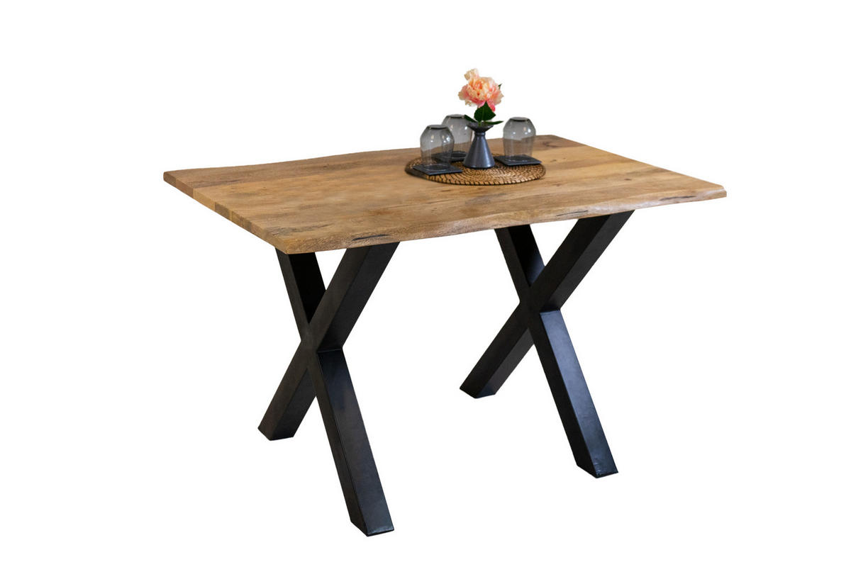 ESSTISCH TIGER X - Beige/Schwarz, Holz/Metall (85/160/77cm) - SAM
