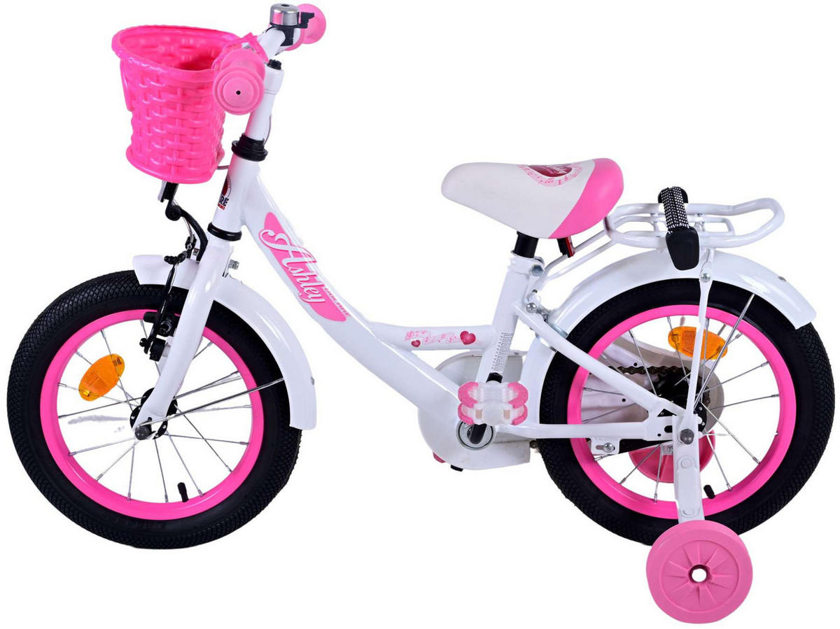 KINDERFAHRRAD Ashley - Mädchen - 14 Zoll - Rücktritt + Handbremse - Weiß - Weiß, Metall (46cm) - TPFSports