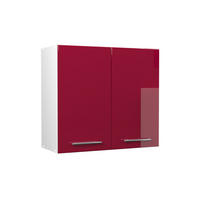 VÄGGSKÅP Fame-Line, Bordeaux högblank/Vit, 80 cm - Vit/Bordeaux, Träbaserade material (80/72/34.1cm) - Vicco