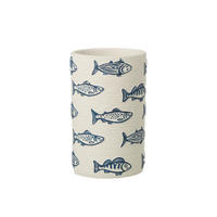 BLUMENTOPF FISCH RUND Weiß - Weiß, Stein (12.5/20cm) - J-Line