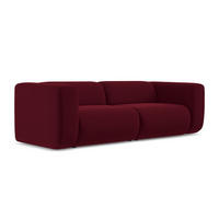 3-SITZER SOFA Samt Stoff Rot - Bordeaux/Rot, Kunststoff/Textil (228/70/89cm) - LaMiaSofa