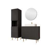 BADMÖBEL-SET Nubia III - Goldfarben/Schwarz, Holzwerkstoff/Metall (87/79/45cm) - MIRJAN24