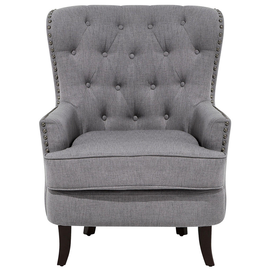 Thumbnail - Beliani Sessel, Dunkelbraun, Grau, Textil, 1-Sitzer, 75x93x57 cm, Wohnzimmer, Sessel, Polstersessel