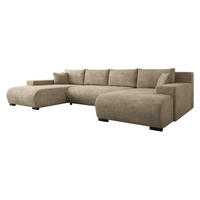 WOHNLANDSCHAFT Nojan U - Schwarz/Cappuccino, Holz/Kunststoff (351/80/191cm) - MIRJAN24