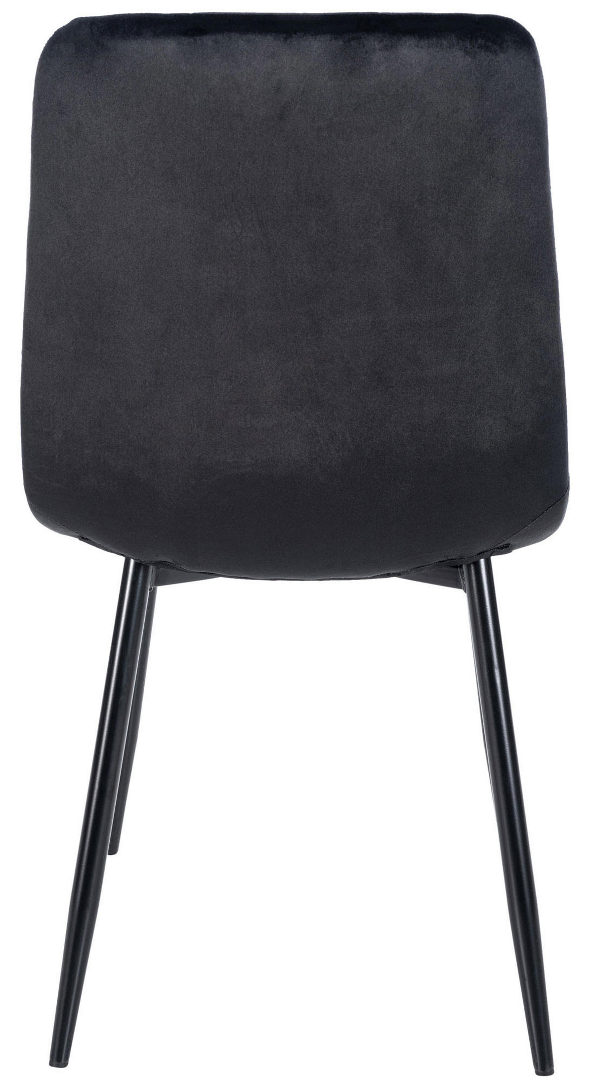 ESSZIMMERSTUHL Atina Samt, Gestell Metall Schwarz Schwarz - Schwarz, Textil/Metall (45/84/55cm) - TPFLiving