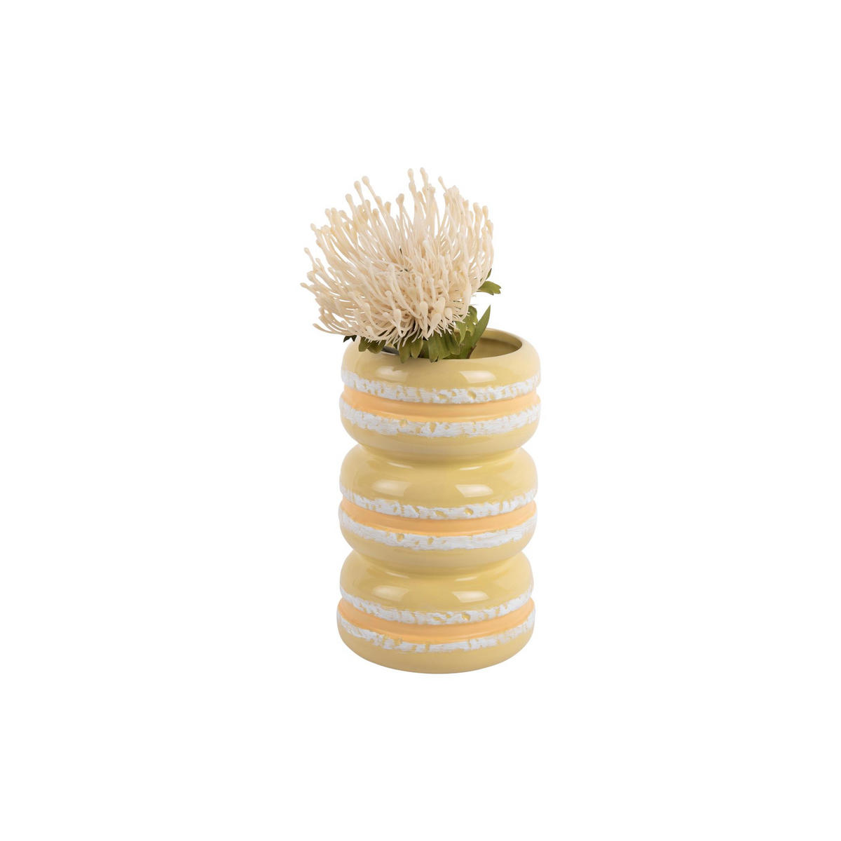 VASE Macaron - Gelb - 12/19,5 cm - Gelb, Stein (9.3/19cm) - Present Time