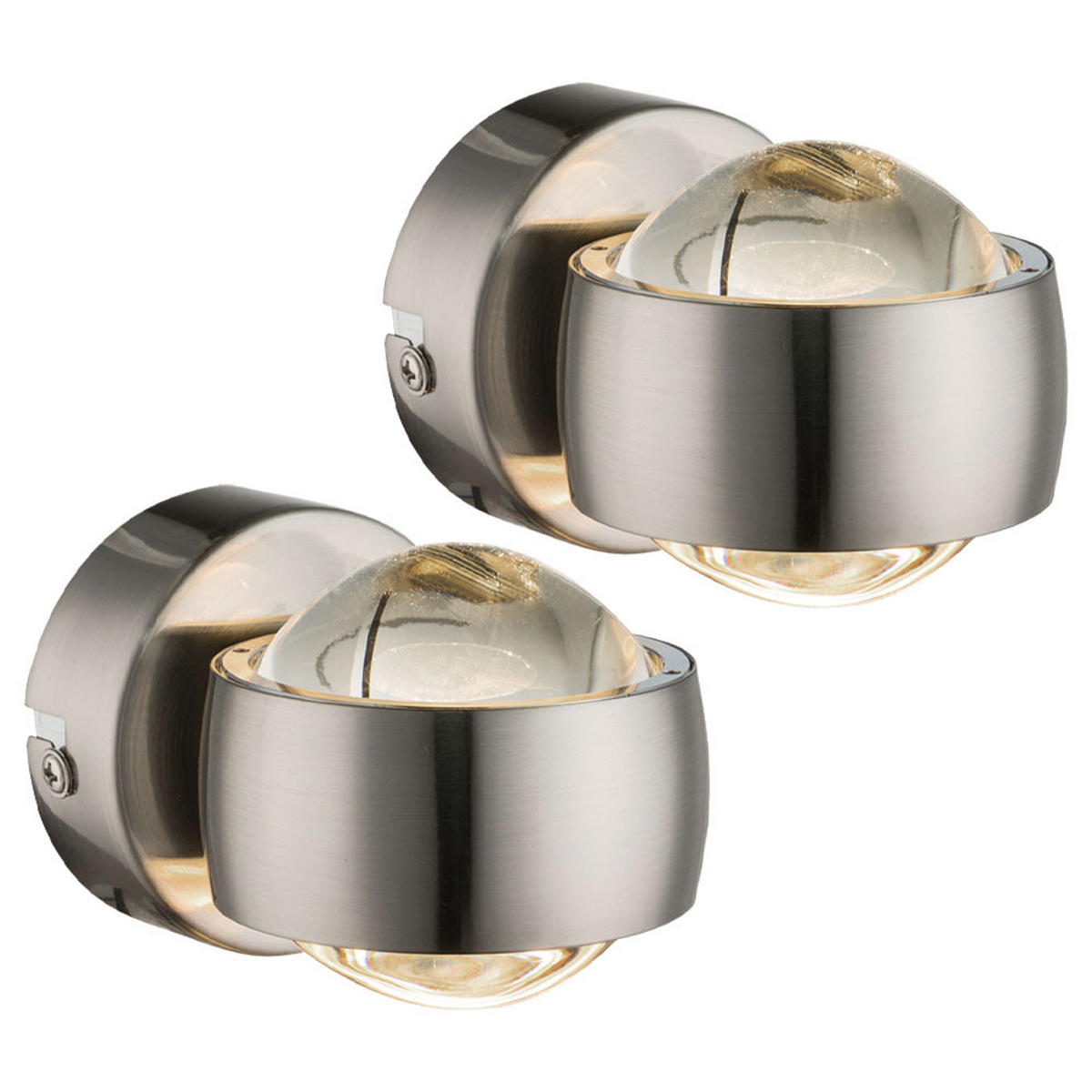 LED WANDLEUCHTE RANDI Silber matt - Silberfarben, Glas (7.5/10/10cm) - Globo Lighting