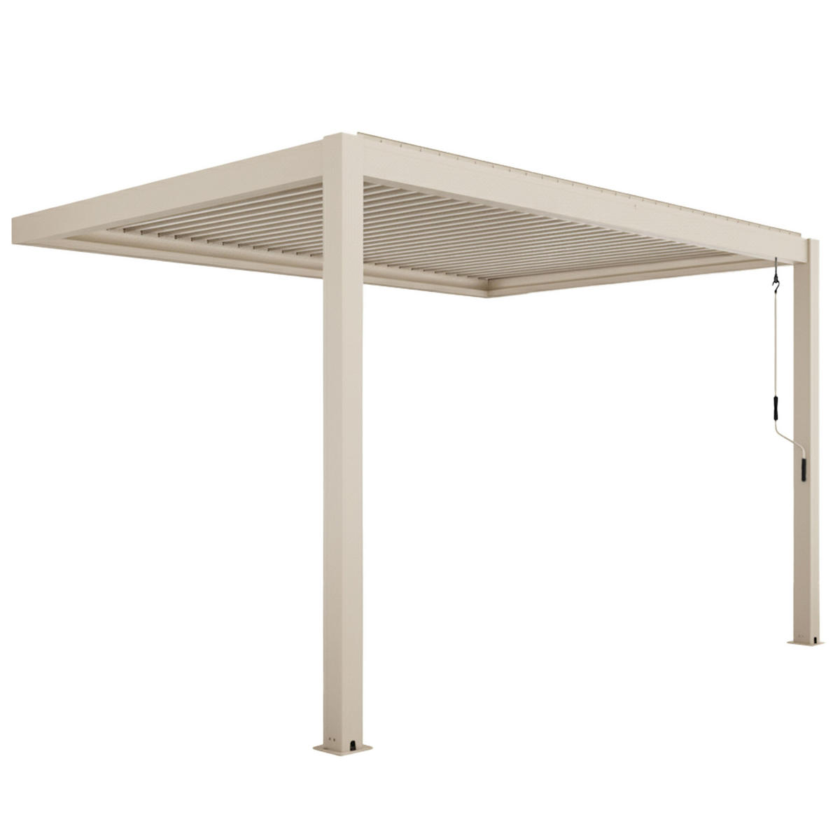 PERGOLA 3x4 m mit 2 Markisen, Cremefarbe - Beige, Metall (281/257/403cm) - Oviala