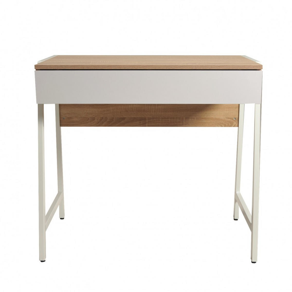 SCHREIBTISCH POLLUX / Gebleichte Eiche Dekor und Weiß - Multicolor/Weiß, Holzwerkstoff/Metall (84/48/76cm) - Weber Industries