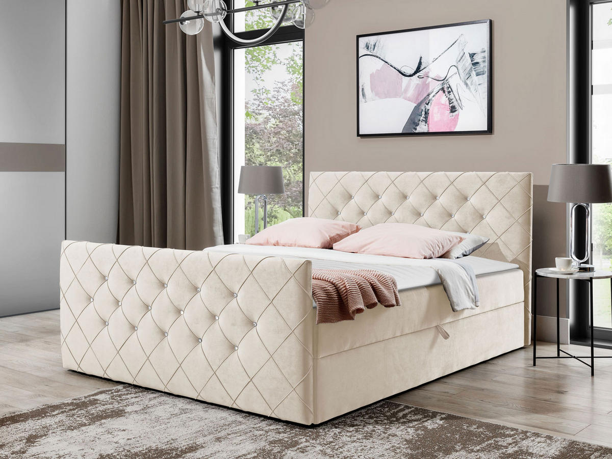 BOXBETT Malaga - Beige, Holz (200/200cm) - MIRJAN24
