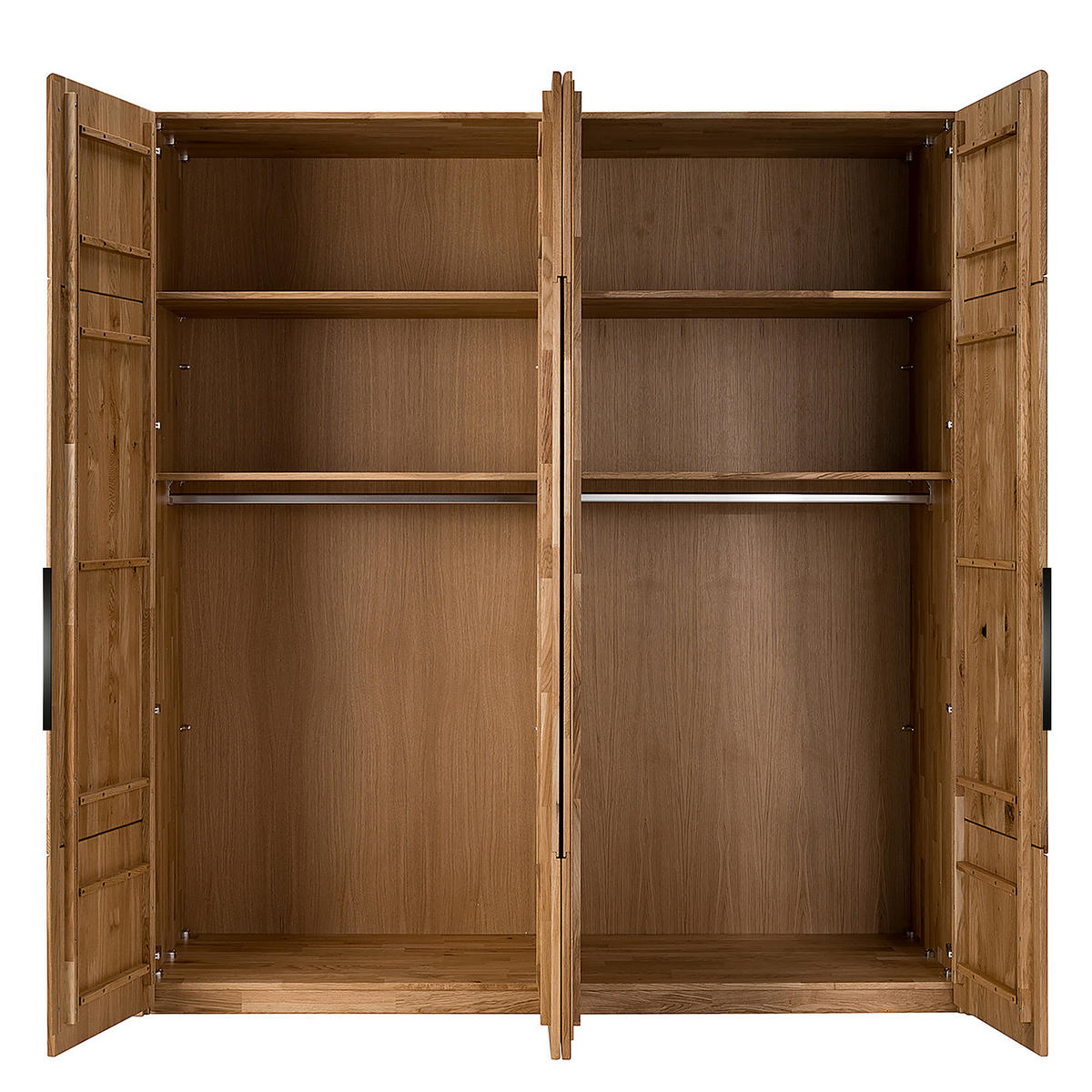 DREHTÜRENSCHRANK - Wildeiche massiv - Wildeiche, Holz (202/223/62cm) - home24