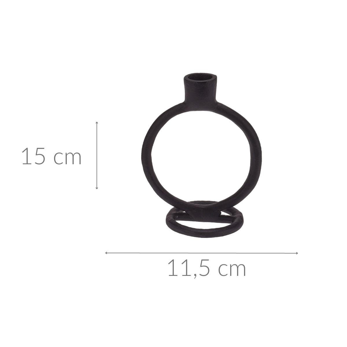 DEKO-KERZENSTÄNDER Aluminium 7,5/11,5/15 cm - Schwarz, Metall (11.5/15/7.5cm) - Home Styling Collection