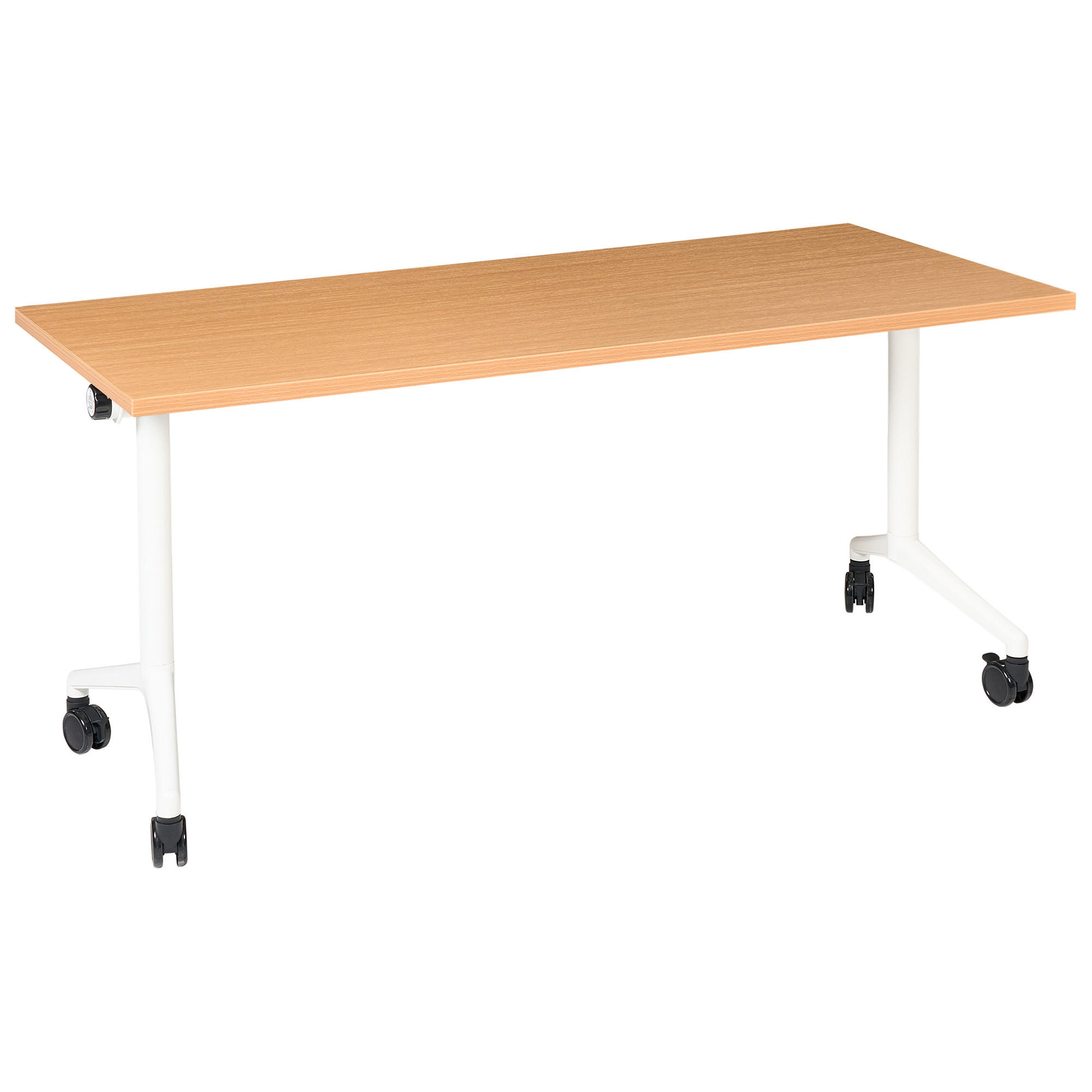 SCHREIBTISCH Zusammenklappbarer Braun 160/60 cm Cavi - Braun/Weiß, Holzwerkstoff (60/160/73cm) - Beliani