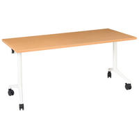 PSACÍ STŮL Skládací Hnědý 160/60 cm Cavi - bílá/hnědá, kompozitní dřevo (60/160/73cm) - Beliani