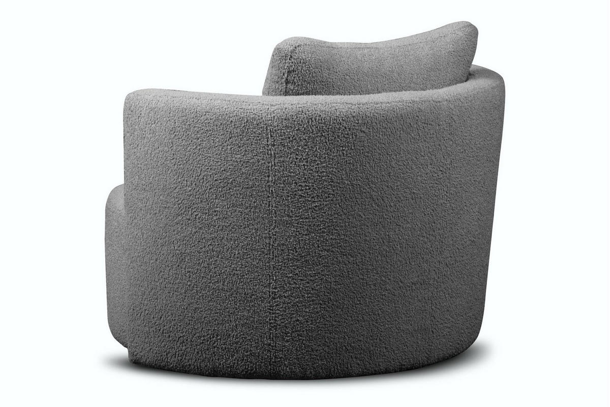 DREHSESSEL RAGGI 360° Drehfunktion mit inklusive dekorativem Kissen, dunkelgrau - Dunkelgrau, Textil (92/75/94cm) - KONSIMO®